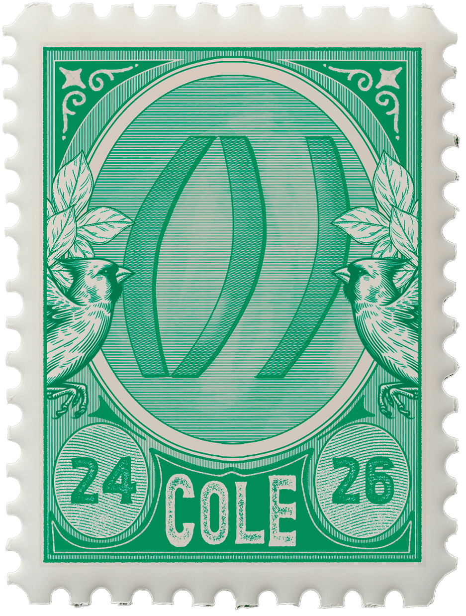 Postage stamp illustration for Cole Design & Development, 2024 to 2026